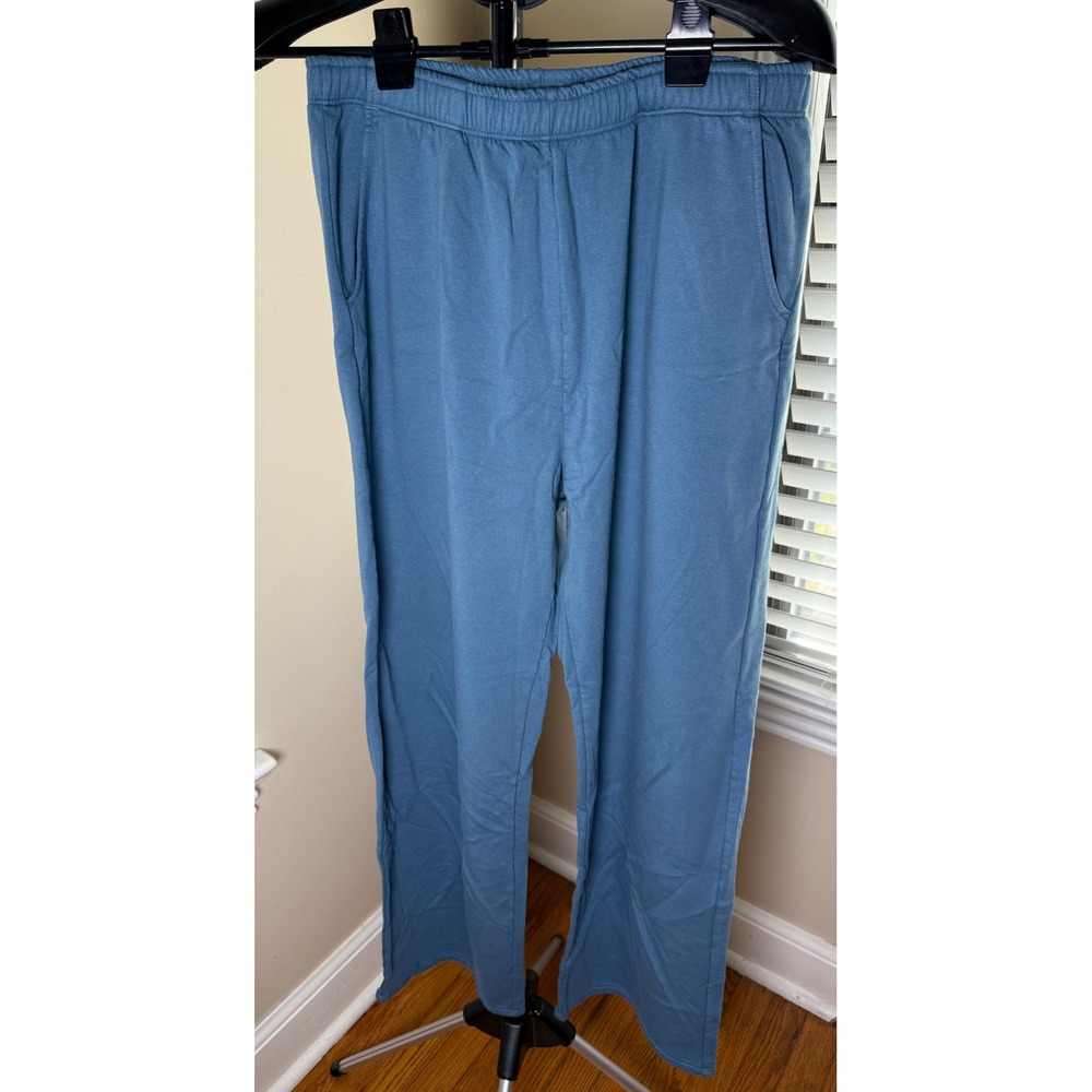 American Giant Blue Cotton Modal Wide Leg Sweatpants Made in USA Mens Medium